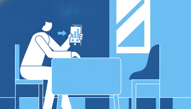 Person using a smartphone to compare loan offers at a kitchen table