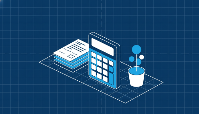 calculator, mortgage papers, and a calm financial planning desk scene