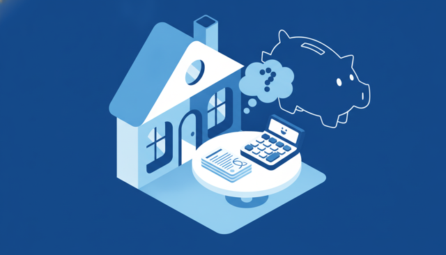 modern Danish home with mortgage documents and calculator on a table